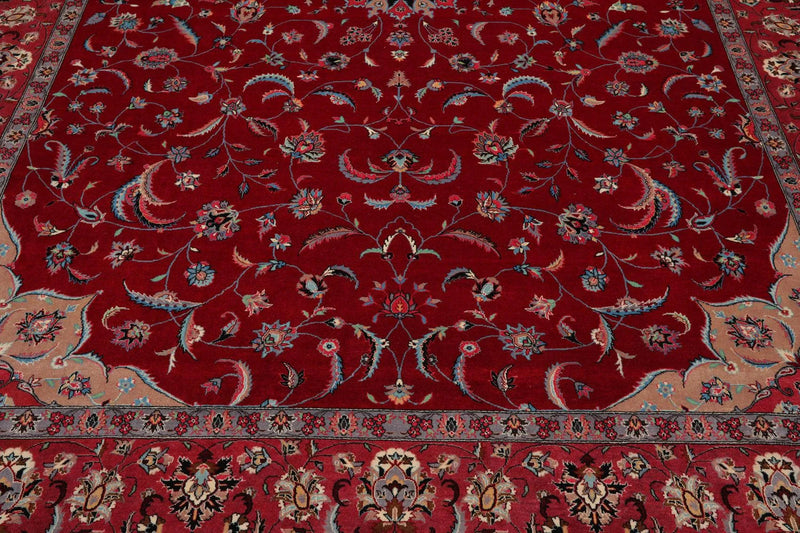 9'3'' x 12'4'' Hand Knotted Wool Tabrizz Samover 250 KPSI Oriental Area Rug Red