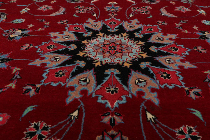 9'3'' x 12'4'' Hand Knotted Wool Tabrizz Samover 250 KPSI Oriental Area Rug Red