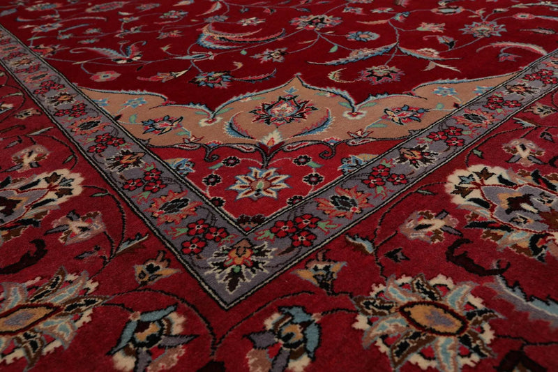 9'3'' x 12'4'' Hand Knotted Wool Tabrizz Samover 250 KPSI Oriental Area Rug Red