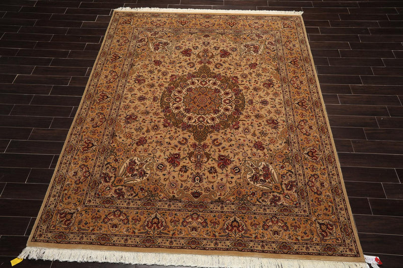 8'2" x 10'3" Hand Knotted 100% Wool Pak-Parsian 16/18 300 KPSI Area Rug Tan