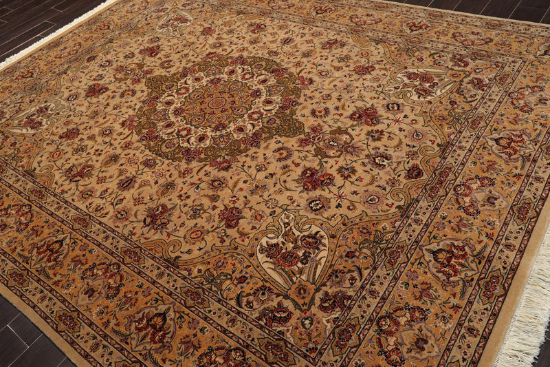 8'2" x 10'3" Hand Knotted 100% Wool Pak-Parsian 16/18 300 KPSI Area Rug Tan