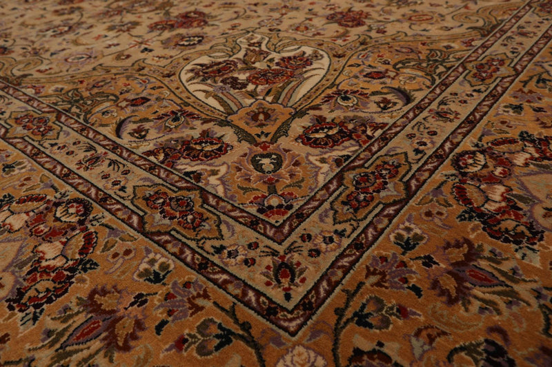 8'2" x 10'3" Hand Knotted 100% Wool Pak-Parsian 16/18 300 KPSI Area Rug Tan