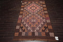 6'4"x11'8" Hand Woven Afghan Kilim Southwestern Runner Oriental Area Rug Brown