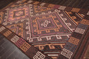6'4"x11'8" Hand Woven Afghan Kilim Southwestern Runner Oriental Area Rug Brown