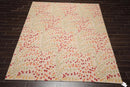 7'11'' x 9'11'' Hand Knotted Tibetan Floral Transitional Oriental Area Rug Beige