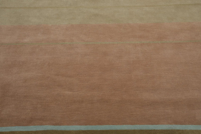 8' x 10' Muted Hand Knotted Designer Tibetan 100% Wool Modern Oriental Area Rug