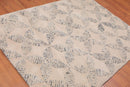 4'8" x 6'8" Handmade High Low Pile Wool Loop & Cut Area rug Contemporary Beige