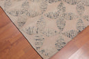 4'8" x 6'8" Handmade High Low Pile Wool Loop & Cut Area rug Contemporary Beige