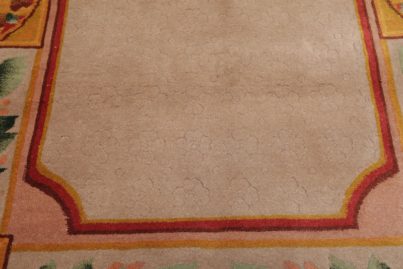 3'9" x 5'9" Hand Knotted 100% Wool Traditional Tibetan Oriental Area Rug Taupe