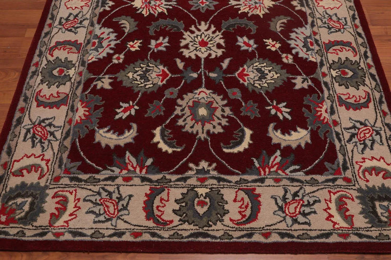 5' x 8' Handmade Wool Traditional Oriental Area Rug Traditional Burgundy