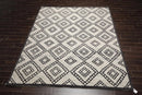 8'4'' x 10'3'' Hand Knotted Tibetan Wool Modern Diamond Oriental Area Rug Gray