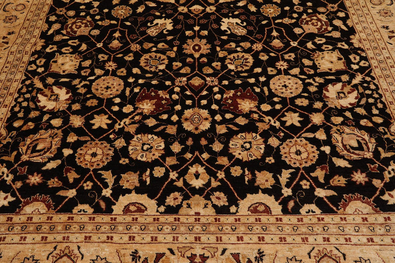 9'3" x 12' Hand Knotted 100% Wool Peshawar Oriental Area Rug Dark Chocolate