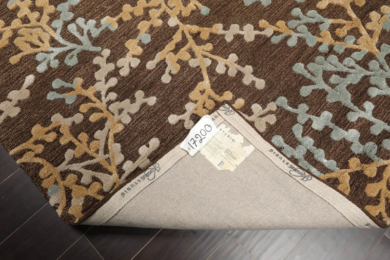 5 x 8 Aqua, Beige Hand Tufted Hand Made Wool and Silk Karastan Traditional Oriental Area Rug