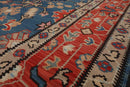 8' x 10' Authentic Turkish Kilim Hand Woven Wool Arts & Crafts Area Rug Blue