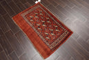 2'6''x3'10'' Antique Hand Knotted Traditional 100% Wool Oriental Area Rug Brick