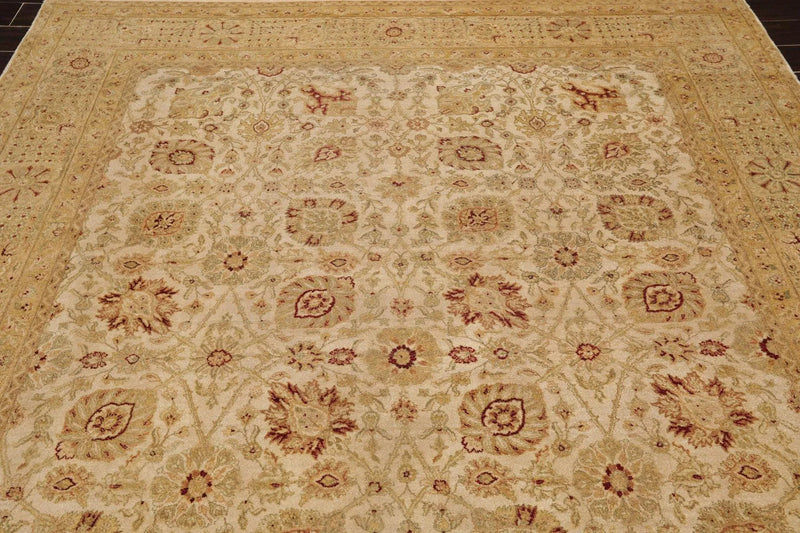 7'11'' x 10' Hand Knotted 100% Wool Agra 250 KPSI Oriental Area Rug Beige