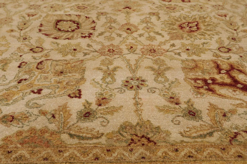 7'11'' x 10' Hand Knotted 100% Wool Agra 250 KPSI Oriental Area Rug Beige