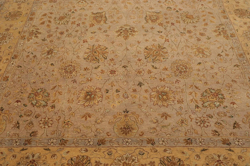 8'1'' x 10'3'' Hand Knotted 100% Wool Agra 150 KPSI Oriental Area Rug Taupe