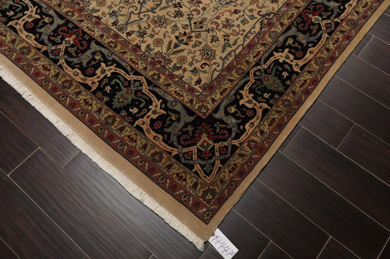 9'1" x 12' Hand Knotted 100% Wool Pak-Parsian 16/18 300 KPSI Area Rug Beige