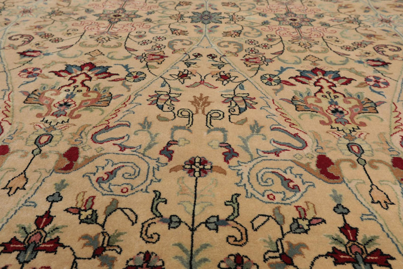 9'1" x 12' Hand Knotted 100% Wool Pak-Parsian 16/18 300 KPSI Area Rug Beige