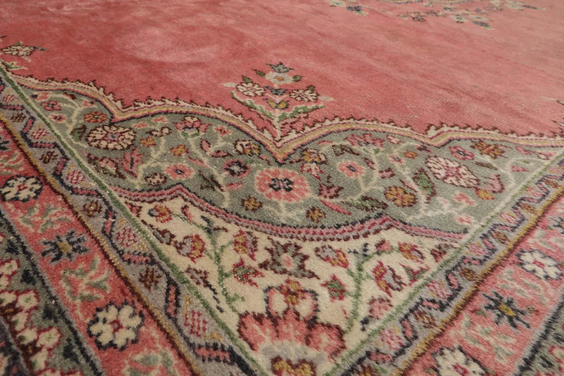 9x12 Antique Turkish Kayseri Hand Knotted Traditional Wool Area Rug Blush