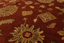 6' x 9' Hand Knotted Wool Botanical Traditional Oriental Area Rug Burnt Orange