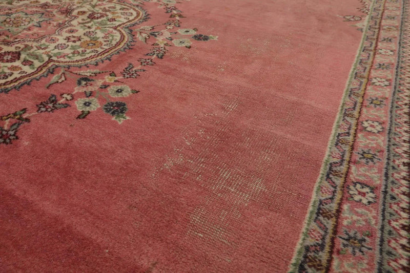 9x12 Antique Turkish Kayseri Hand Knotted Traditional Wool Area Rug Blush