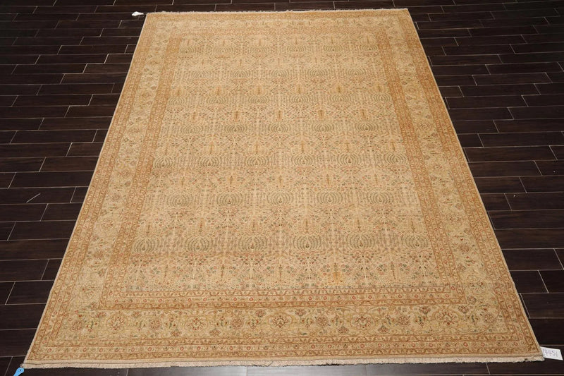 8'7'' x 11'7'' Hand Knotted 100% Wool Tree of life Oriental Area Rug Beige