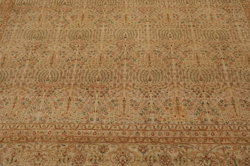 8'7'' x 11'7'' Hand Knotted 100% Wool Tree of life Oriental Area Rug Beige