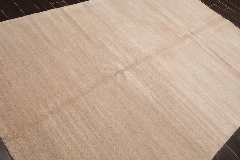 6' x 9' Hand Knotted Indo Tibetan 100% Wool Ombre Oriental Area Rug Oatmeal