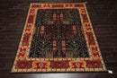 8x10 Navy, Orange Hand Knotted 100% Wool Arts and Craft Traditional Oriental Area Rug