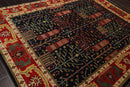 8x10 Navy, Orange Hand Knotted 100% Wool Arts and Craft Traditional Oriental Area Rug