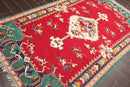 4'9" x 8' Hand Knotted Superfine Kilim 100% Wool Oriental Area Rug Red