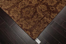 6' x 8'8'' Hand Knotted New Zealand Wool Damask Antique Finish Area Rug Brown