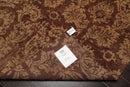 6' x 8'8'' Hand Knotted New Zealand Wool Damask Antique Finish Area Rug Brown