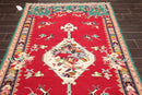 4'9" x 8' Hand Knotted Superfine Kilim 100% Wool Oriental Area Rug Red