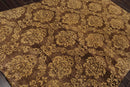 6' x 9' Hand Knotted New Zealand Wool Damask Area Rug Brown Light Gold Antique