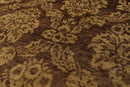 6' x 9' Hand Knotted New Zealand Wool Damask Area Rug Brown Light Gold Antique