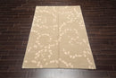 5'7"x8'6" Auth. Hand Knotted Tibetan Wool Silk Dove Cottonwood Area Rug