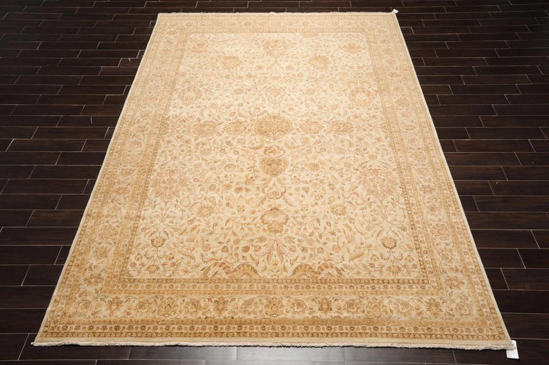 8'9'' x 12'3'' Hand Knotted Wool Agra Vegetable Dyes Oriental Area Rug Beige