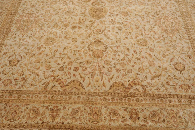 8'9'' x 12'3'' Hand Knotted Wool Agra Vegetable Dyes Oriental Area Rug Beige
