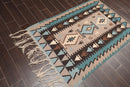 3'7" x 5'3" Wool Foundation Hand Knotted Turkish Kilim Oriental Area Rug Taupe
