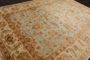 8'8'' x 11'10'' Hand Knotted Wool Peshawar Traditional Oriental Area Rug Aqua