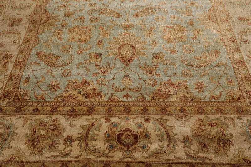 8'8'' x 11'10'' Hand Knotted Wool Peshawar Traditional Oriental Area Rug Aqua
