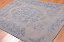 5'3" x 7'5" Handmade Erased pattern Wool Loop & Cut pile Area Rug Taupe