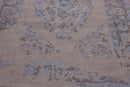 5'3" x 7'5" Handmade Erased pattern Wool Loop & Cut pile Area Rug Taupe