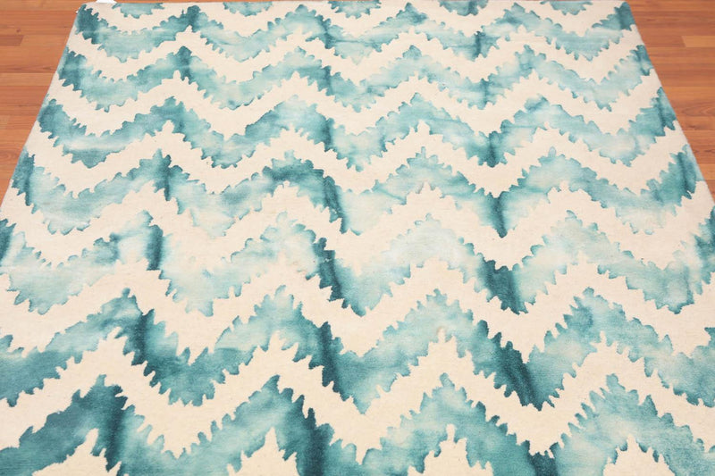 5' x 7'2" Handmade Cheveron Ombre Wool Traditional Oriental Area Rug 9848 Beige