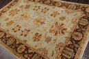 6'1" x 8'8" Hand Knotted 100% New Zealand Wool Agra Oriental Muted Area Rug Aqua