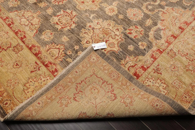 9'1'' x 12' Hand Knotted 100% Wool Peshawar Traditional Oriental Area Rug Gray