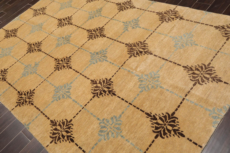 5'10" x 9'2" Hand Knotted 100% New Zealand Wool Tibetan Oriental Area Rug Tan